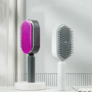 One Click Hair Self Cleaning Remove Hair Brush Men Women Paddle Scalp Massage Comb Anti- Static Detangler Hair Comb Your Label