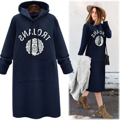 Oversized Dames Pullover Hoodie Zak Casual Hoodie Dames Lange Mouw Hoodie Uit Één Stuk Sweatshirt Jurk