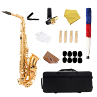 E-flat Alto Saxophone EB Tone Adjustable Brass Wind Instrument with Gold Lacquer Finish Performance Grade