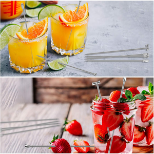 Tusuk koktail stik Cocktail tusuk gigi baja nirkarat Bar Martini Olive Picks untuk Bar Barbekyu buah berdarah Mary minuman tongkat - Product Image 6