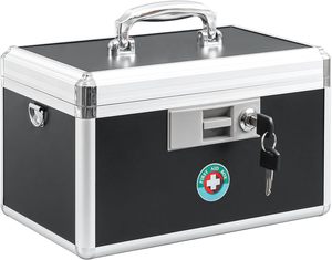 Caja de Seguridad para Medicamentos, Caja de Primeros Auxilios con Cerradura para el Hogar y Uso <span class=keywords><strong>en</strong></span> Exteriores - Product Image 1