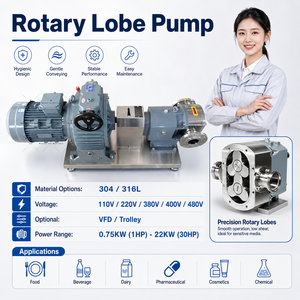 <span class=keywords><strong>Precio</strong></span> de fábrica Rotor Sanitaria Bomba Lobular Rotativa Grado Alimentos Para Jarabe Miel Chocolate melaza Yogur Alimentos Trans - Product Image 6