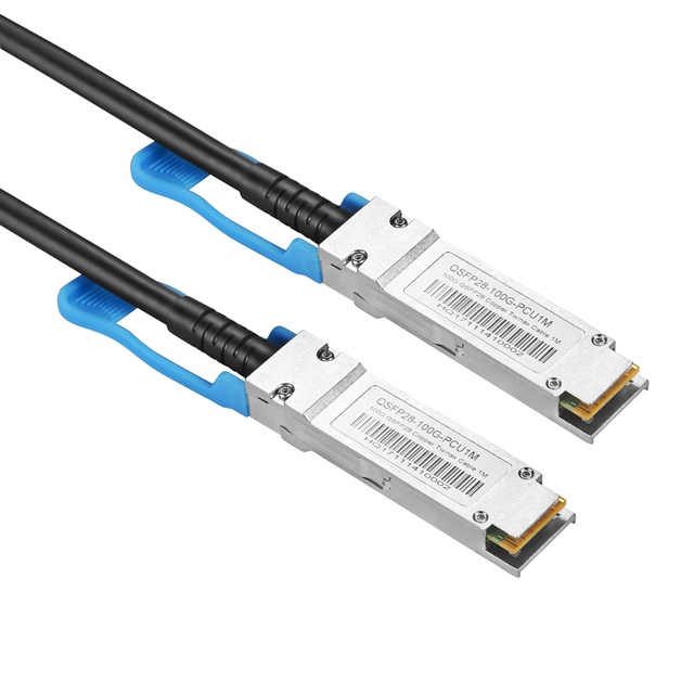 High Quality 100G QSFP28 30AWG 1M Passive Direct Attach Copper Twinax DAC Fiber Optic Cable QSFP-100G-CU1M Hilink