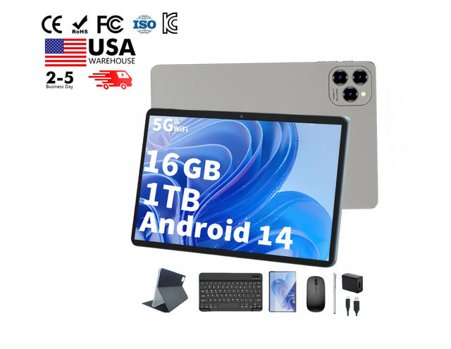Fast Shipping USA Stock Tablets Arrive in 3 Days In-cell Tablets Storage 16GB + 1TB High-performance Android 14.0 Tablets