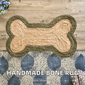 Modern Handmade Plush Thick PET Friendly Jute Bone Area Rug for Beach & Door Use by Mittal Textile - Product Image 2
