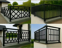 Balustrade décorative de luxe en aluminium moulé pour villa, balcon et cour, finition thermolaquée