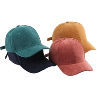Gorra de béisbol de pana, estilo japonés y coreano, informal, 100% poliéster, de 6 paneles, ajustable, con bordado a máquina, para primavera y otoño, con protección solar.