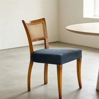 Chaises de salle à manger modernes en velours pour restaurant et café, fauteuils d'appoint rétro en bois de chêne massif pour hôtel et mariage