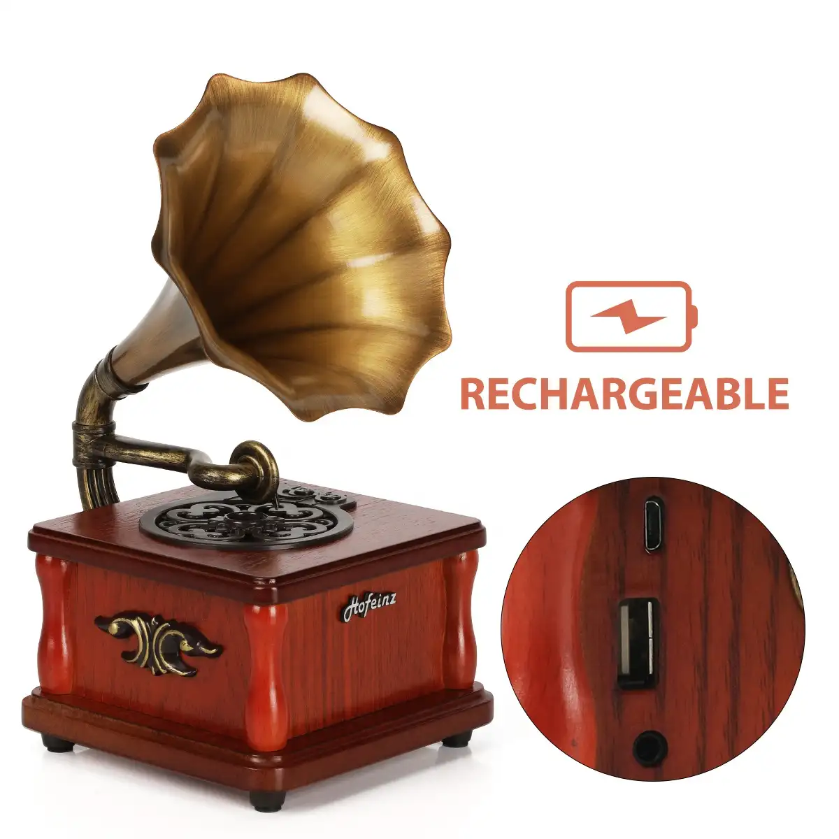 Mini Gramophone With USB Player And Aux in With Battery Vinyl Turntable Record Player Phonographs Player Gramophone Audio Rece