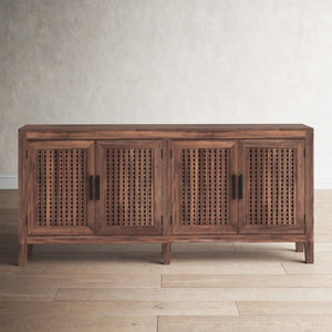 Factory Price High Quality Rustic Style Sideboard Natural <b>Storage</b> Display Tv <b>Tool</b> Living Room Rattan Wooden Cabinet From India - Product Image 2