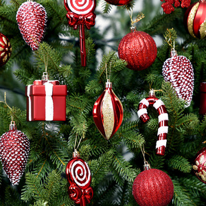Set di Palline Natalizie a Forma di Bastoncino di Zucchero e Fiocco di Neve, Alta Qualità, Personalizzabili, in Plastica, Decorazioni Festive Invernali per Casa e Feste, 40 Pezzi - Product Image 5