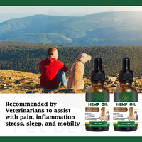 Huile de chanvre apaisante pour animaux de compagnie, soulagement rapide de l'anxiété et du stress, gouttes naturelles apaisantes pour chiens et chats, complément liquide à base de plantes OEM/ODM