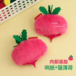 ของเล่นแมวตุ๊กตาผ้ากำมะหยี่รูปหัวไชเท้าและแตงกวา ของเล่นสัตว์เลี้ยงแบบเคี้ยวได้สำหรับแมว - Product Image 5