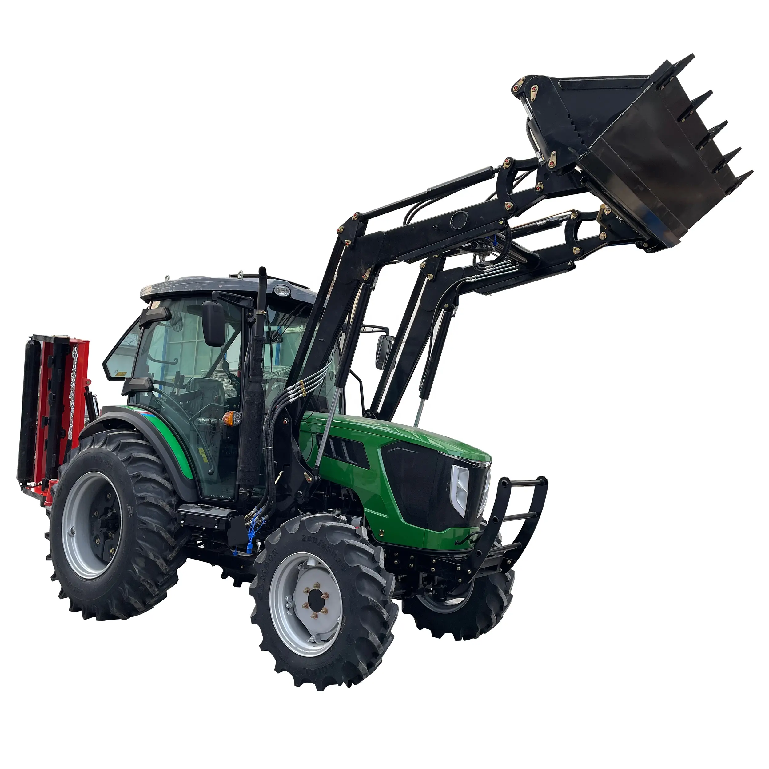 CE High Configuration 80hp 4wd farm tractor agricultural tractors with shovels for sale
