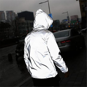 High Visibility Custom logo Full <strong>Reflective</strong> Sport Safety Nylon Men's Waterproof Windbreak Zipper up Cycling <strong>Running</strong> Sport <strong>Jacket</strong> - Product Image 5