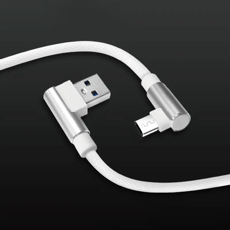 90 Degree Elbow 3A USB Type C Cable Mobile Phone Fast Charging USB Angle Cable Type C Mobile Phone charging cables cord
