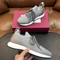 Sneakers en tissu tricoté de luxe pour hommes, style Old Money, à lacets, respirantes, pour la course à pied