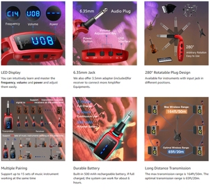 Беспроводная система-передатчик и приемник 6,35 мм - Product Image 5