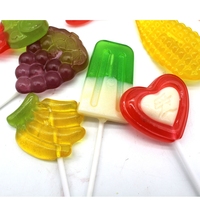 Cartoon Hard Candy Watermelon Shape Halal Sugar Factory Price Fruit Lollipop Candy