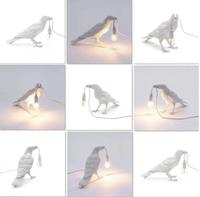 Lampe murale en résine en forme d'oiseau porte-bonheur mordant le fil, avec ampoule, pour décoration de chambre à coucher - Offre spéciale
