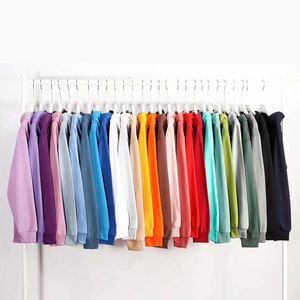 Personalizable 230g Oversize Round Neck Casual <b>Washed</b> Hoodie Drop Shoulder Pure Cotton Long Sleeve Unisex Loose Sweatshirt - Product Image 3