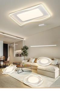 Lámpara de techo LED redonda de color blanco lechoso para sala de estar, comedor, lámparas de techo acrílicas elegantes para dormitorio a la moda - Product Image 2