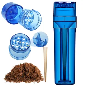 AIRO Portable Plastic Smoking Accessories Herb Grinder with Manual Cigarette Maker Tobacco Rolling handheld cigarette storage