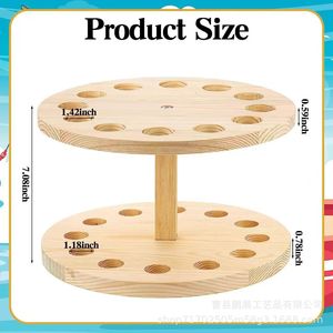 Plusinno Fishing Rod <b>Rack</b> 12 Capacity Wooden <b>Rotatable</b> <b>Storage</b> Stand for Indoor Outdoor Use - Product Image 3