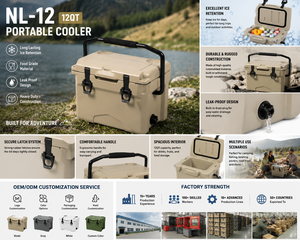 Nevera Portátil Rígida Aislada de 12QT para Fiestas y Eventos, con Logotipo Personalizado, Venta al por Mayor, OEM ODM - Product Image 6
