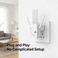 Répéteur WiFi 300M à 6 antennes, 2.4G, 2 ports RJ45, forte pénétration murale, compatibilité universelle, couverture 80-120m²