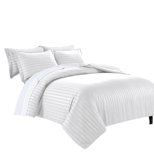 Parure de lit et housse de couette blanches unies, 100 % coton égyptien, 300 fils, certifiées OEKO-TEX BCI, personnalisables avec logo, non jetables, vente en gros - Product Image 2