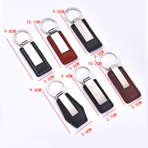 Wholesale Custom Logo Printed, Key Ring Chain Blank Pu Leather Keychain <strong>Laser</strong> Metal and Leather Keyring/ - Product Image 3