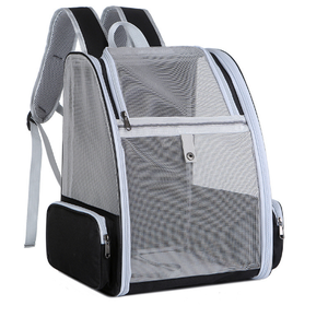 Pet <b>Backpack</b> Carrier Mesh Material Breathable Zipper Closure Solid Color Quadratic Shape for <b>Cats</b> - Product Image 4