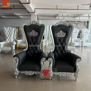 Silla de Trono de Cuero PU Rosa, Estilo Europeo, de Respaldo Alto, con una Sola Plaza, para Bodas, con Patas de Metal Resistentes, Nueva Llegada - Product Image 5