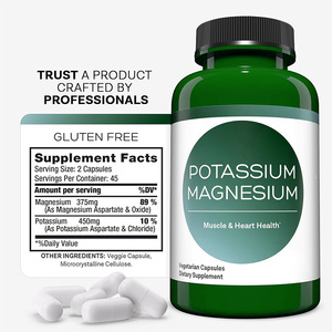 Suplemento de Potasio de Alta Potencia, Cápsulas de Complejo de Potasio y Magnesio, 60 Píldoras, Fórmula Estable, Personalizable - Product Image 2