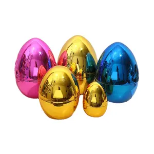 Novelty Easter Ornaments Matte Plated Plastic Easter Eggs Metallic Egg For Easter Decoration