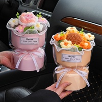 Hadiah Wisuda Hari Ibu Klasik Kreatif Rajutan Bunga Buatan Tangan Peony Daisy Sunflower Buket Kecil