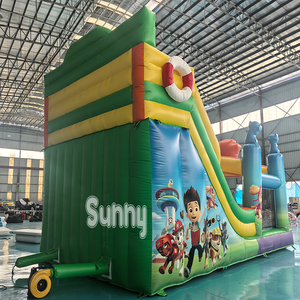 Château gonflable combiné avec toboggan sur le thème des chiens de dessin animé, qualité commerciale, personnalisable, pour enfants, à vendre - Product Image 4