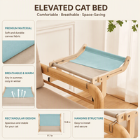 Lit pour chat suspendu à la fenêtre, hamac en bois, tapis respirant et chaud pour chat, nid pour animaux de compagnie, salon intérieur pour chats