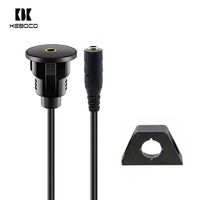 Câble audio stéréo pour voiture personnalisé avec prise jack 3,5 mm, port AUX encastré pour tableau de bord, 3,5 mm femelle-femelle