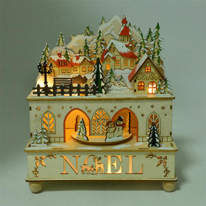 Madera Navidad artículo producto juguetes adornos anime viento madera 3D escritorio CALENDARIO DE Adviento caja carrusel caja musical decoraciones - Product Image 1