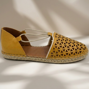 Sandalias Planas de Cuero Genuino para Mujer, Punta Abierta, Transpirables, con Suela de Esparto, Tendencia de Moda de Verano - Product Image 1