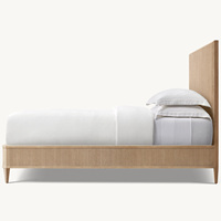 Lit en chêne blanc de style américain moderne personnalisé Rhoohill, lit de qualité supérieure pour l'intérieur, lit queen size, lit king size en bois massif