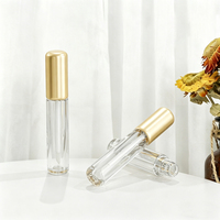 Tabung Lip Gloss Kosong dengan Tutup Emas dan Botol Transparan untuk Kemasan Lip Balm 4ml