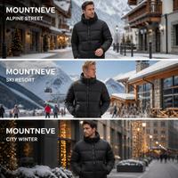 Blouson matelassé pour homme en nylon Ripstop, matelassage horizontal, col montant, cordon de serrage, poches passepoilées, chaud, décontracté, hiver, fabrication sur mesure
