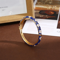 Gelang Paduan Seng Enamel Berlapis Bunga Kecil Warna-Warni Gaya Cina Retro Baru yang Stylish