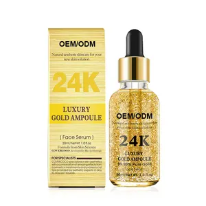 24K 금 Niacinamide 얼굴 본질 습기를 공급 노화 방지 & 주름 Hyaluronic 산 혈청은 숨구멍 수선 건조한 느슨한 피부를 수축합니다