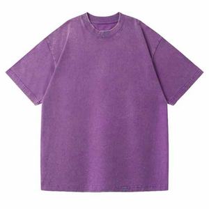 Fournisseur OEM, t-shirt pour homme en coton doux, lavage à l'acide, vintage, surdimensionné, vêtements de sport, logo et tissu personnalisés - Product Image 1