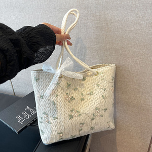 HOT <b>SALE</b> CHEAP WOMEN Braided Bucket Bag Fresh Simple Lace Braided Bag.Z0220 - Product Image 4