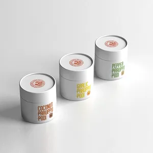 Emballage en tube cylindrique pour mélange de thé biologique écologique avec logo personnalisé, emballage alimentaire de qualité alimentaire, tube en carton kraft pour épices, chili, thé, tube en papier - Product Image 1